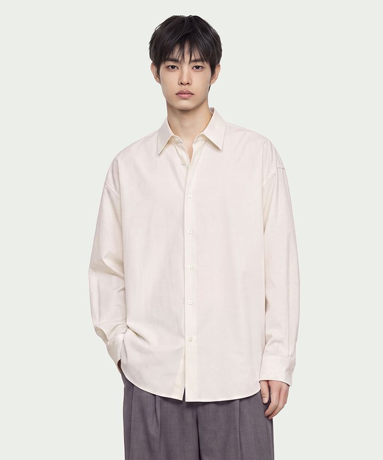 오버핏 옥스포드 셔츠 [아이보리]