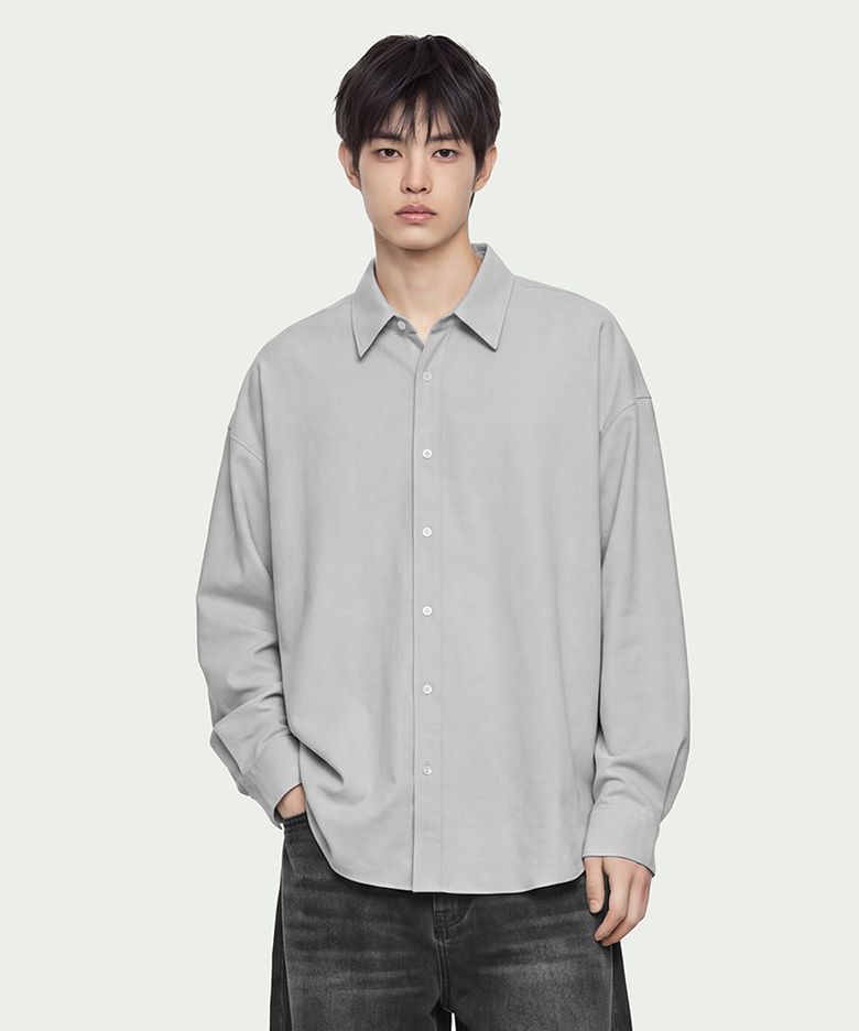 오버핏 옥스포드 셔츠 [그레이]