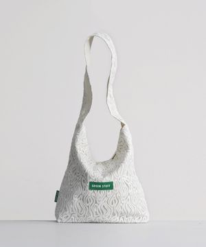 심풀 쇼퍼백 62 마블링 자수 레이스 - ivory