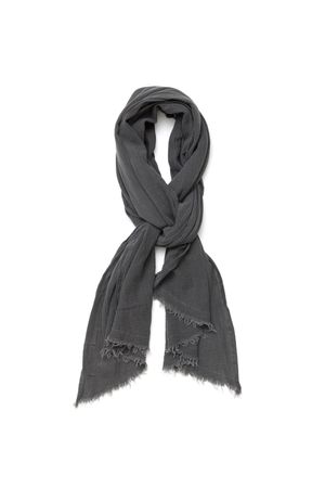 Crinkle Gauze Scarf Dyed Grey