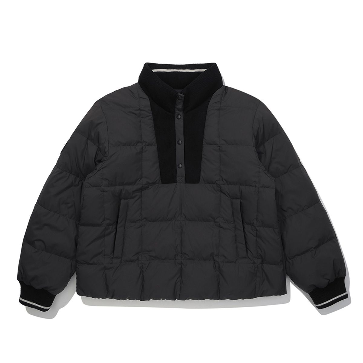 말본 골프(MALBON GOLF) 여성 사각퀄팅 세미오버 다운 아노락 CHARCOAL (WOMAN)
