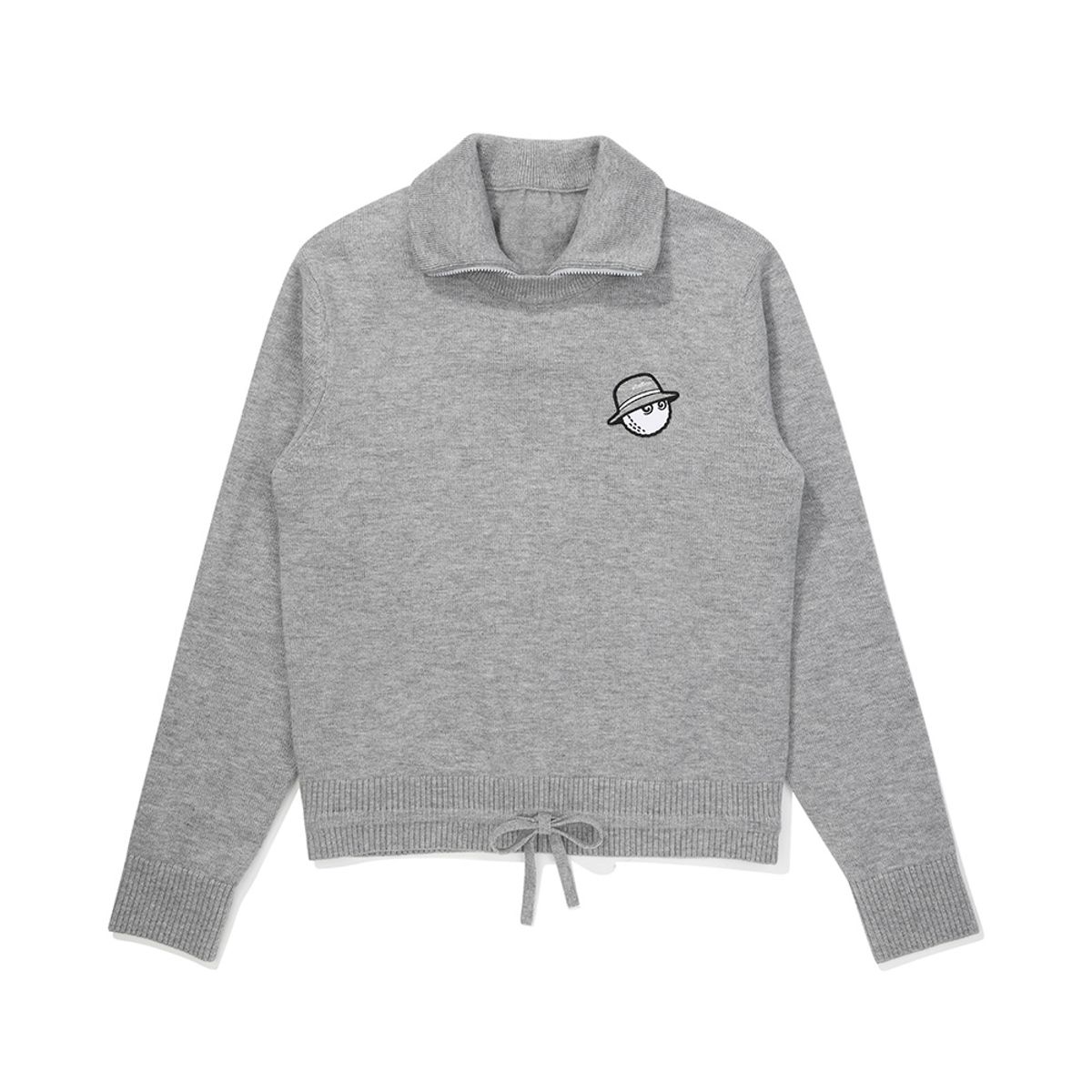 말본 골프(MALBON GOLF) 여성 2in1 방풍 풀오버 니트 MELANGE GRAY (WOMAN)