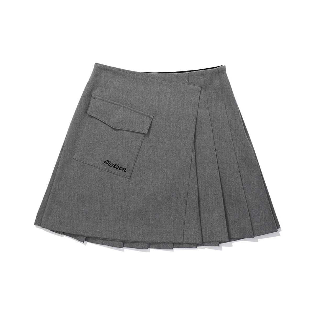 말본 골프(MALBON GOLF) 여성 뒷플리츠 카고형 TR 스커트 MELANGE GRAY (WOMAN)
