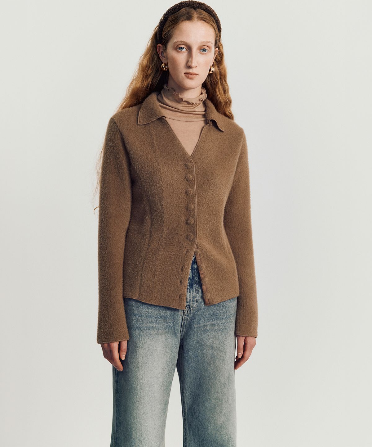 메이버유(MAYVERU) Prim wool cardigan knitwear _ Beige