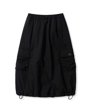 (우먼) 카고 패딩 스커트_블랙