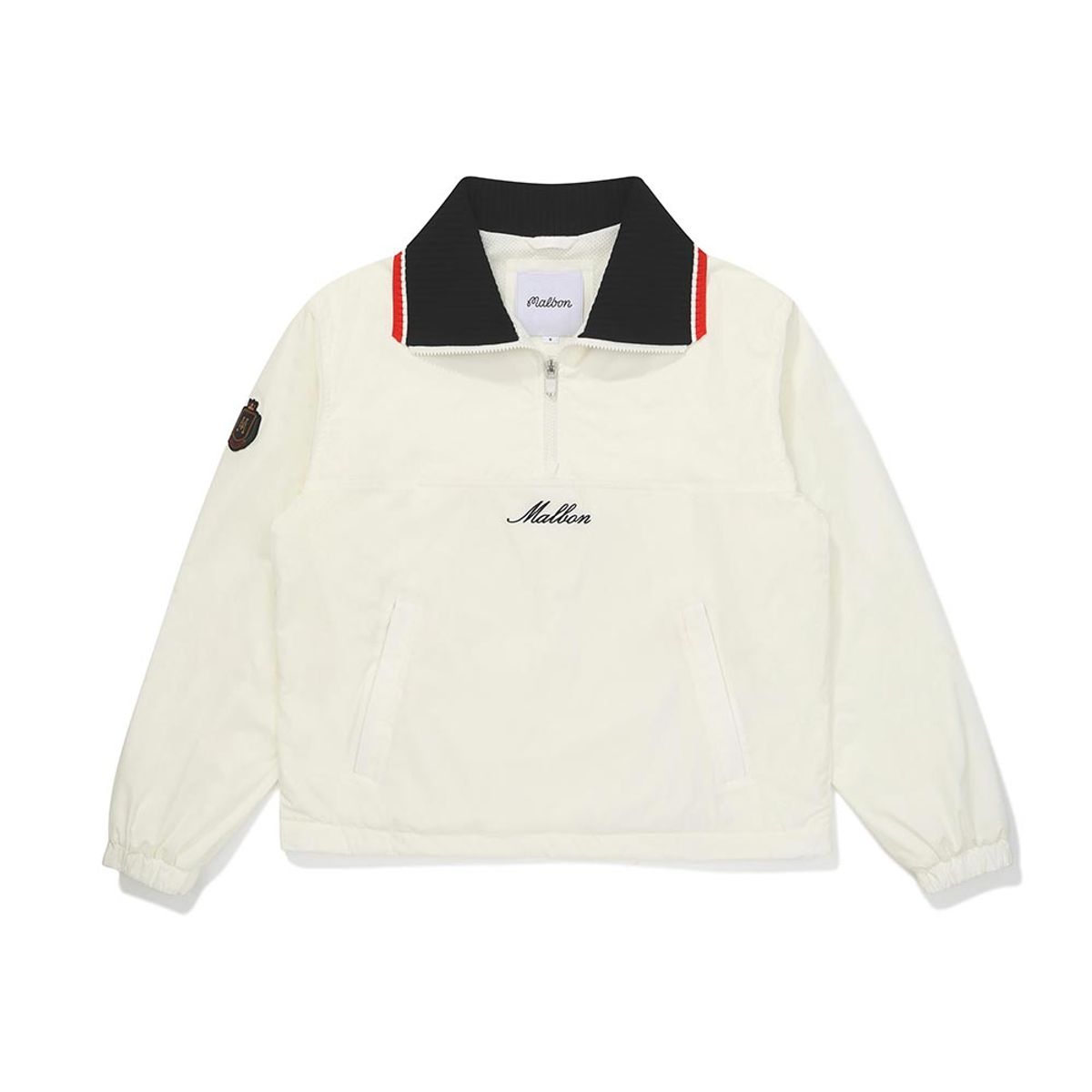 말본 골프(MALBON GOLF) 여성 니트에리 웜 라이닝 아노락 IVORY (WOMAN)