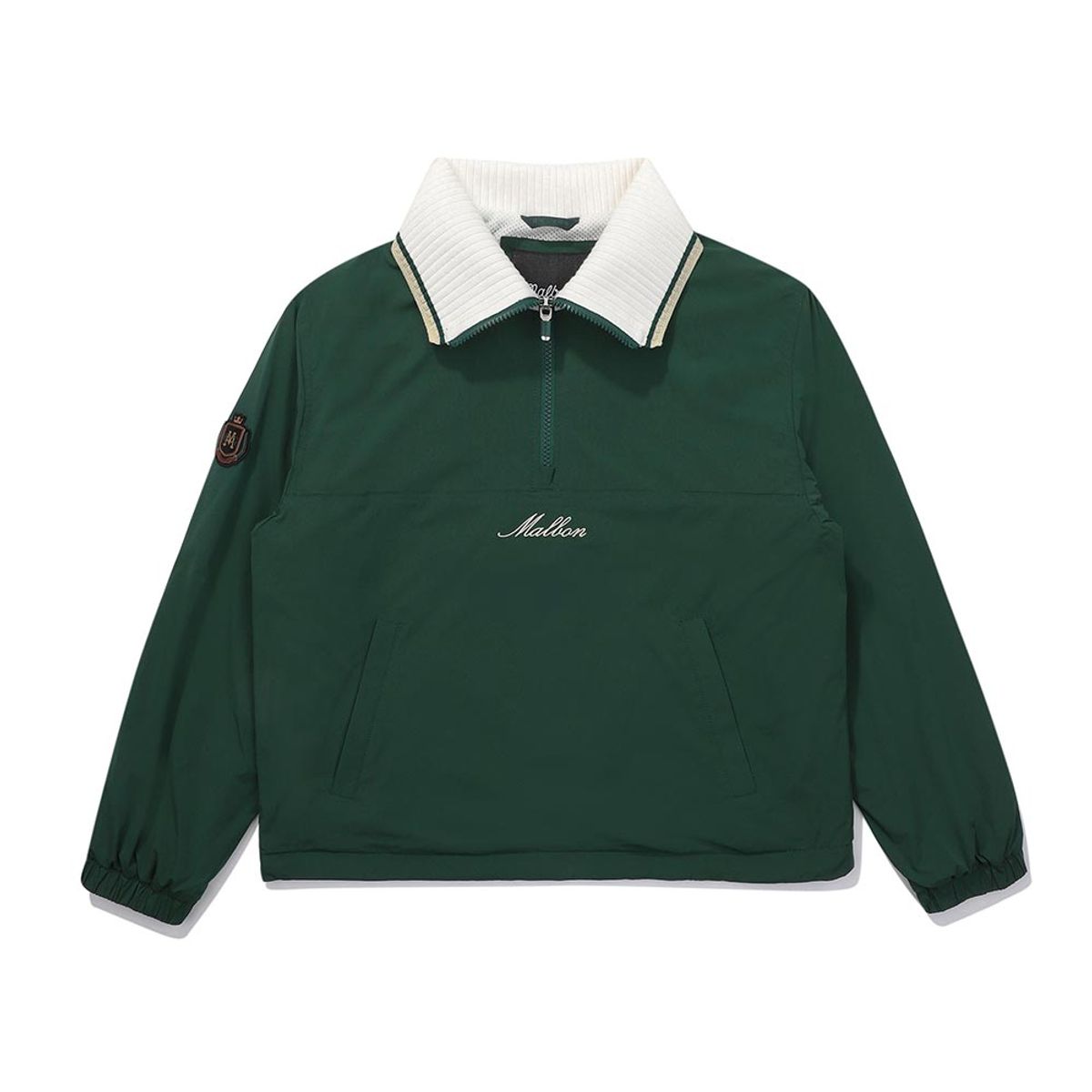 말본 골프(MALBON GOLF) 여성 니트에리 웜 라이닝 아노락 GREEN (WOMAN)