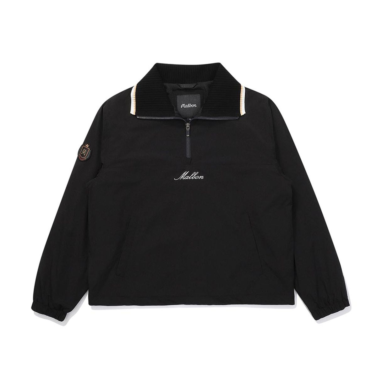 말본 골프(MALBON GOLF) 여성 니트에리 웜 라이닝 아노락 BLACK (WOMAN)