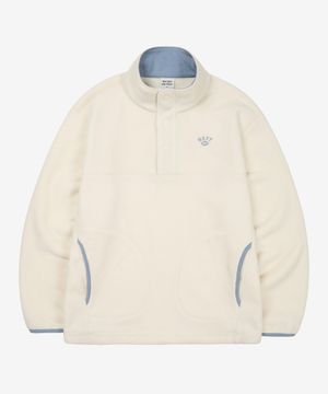 22 플리스 버튼 풀오버 [아이보리]