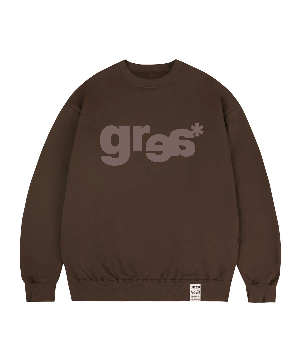 그레이버(GRAVER) [UNISEX]GRAE-S WIDE 맨투맨_브라운