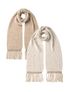 레인 태슬 니트 머플러 (베이지 앤 크림)