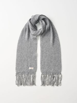 레인 태슬 니트 머플러 (그레이)