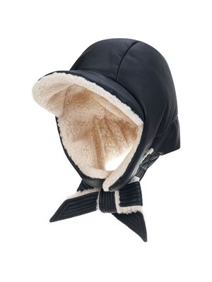 레더 푸들 패딩 바라클라바 (블랙)