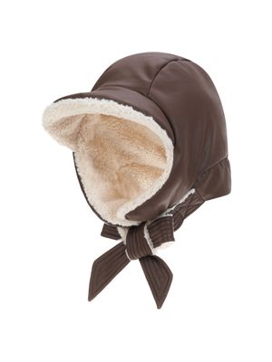 레더 푸들 패딩 바라클라바 (브라운)