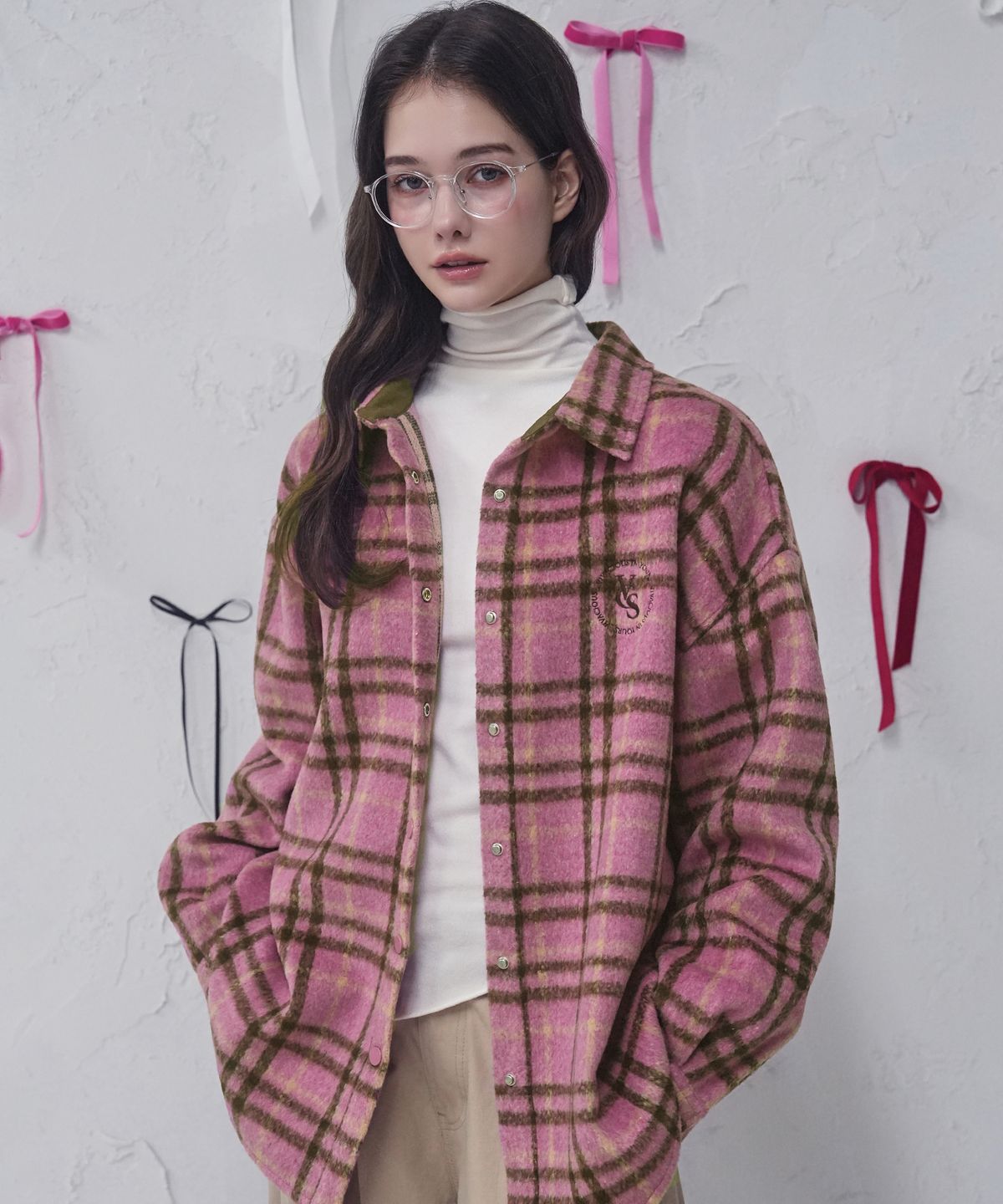 비바셔스(VIVACIOUS) Neige Check Shirt PINK