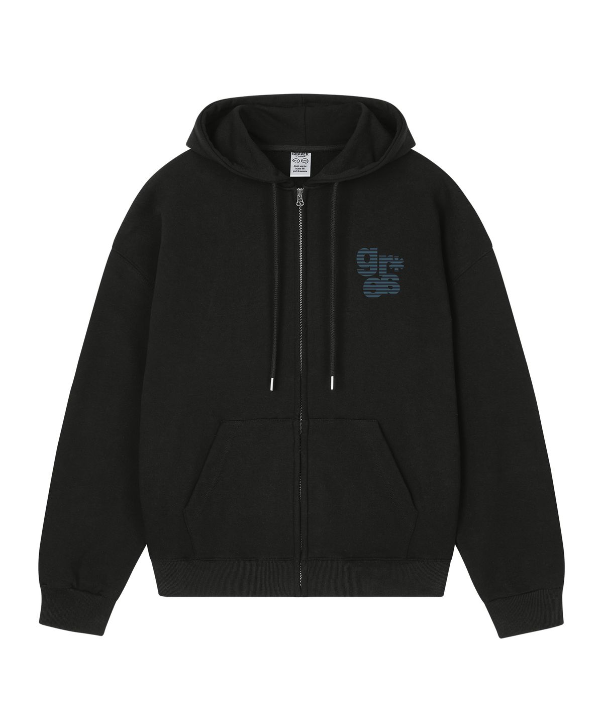 그레이버(GRAVER) [UNISEX]GRAE-S 스몰 스트라이프 후드집업_블랙