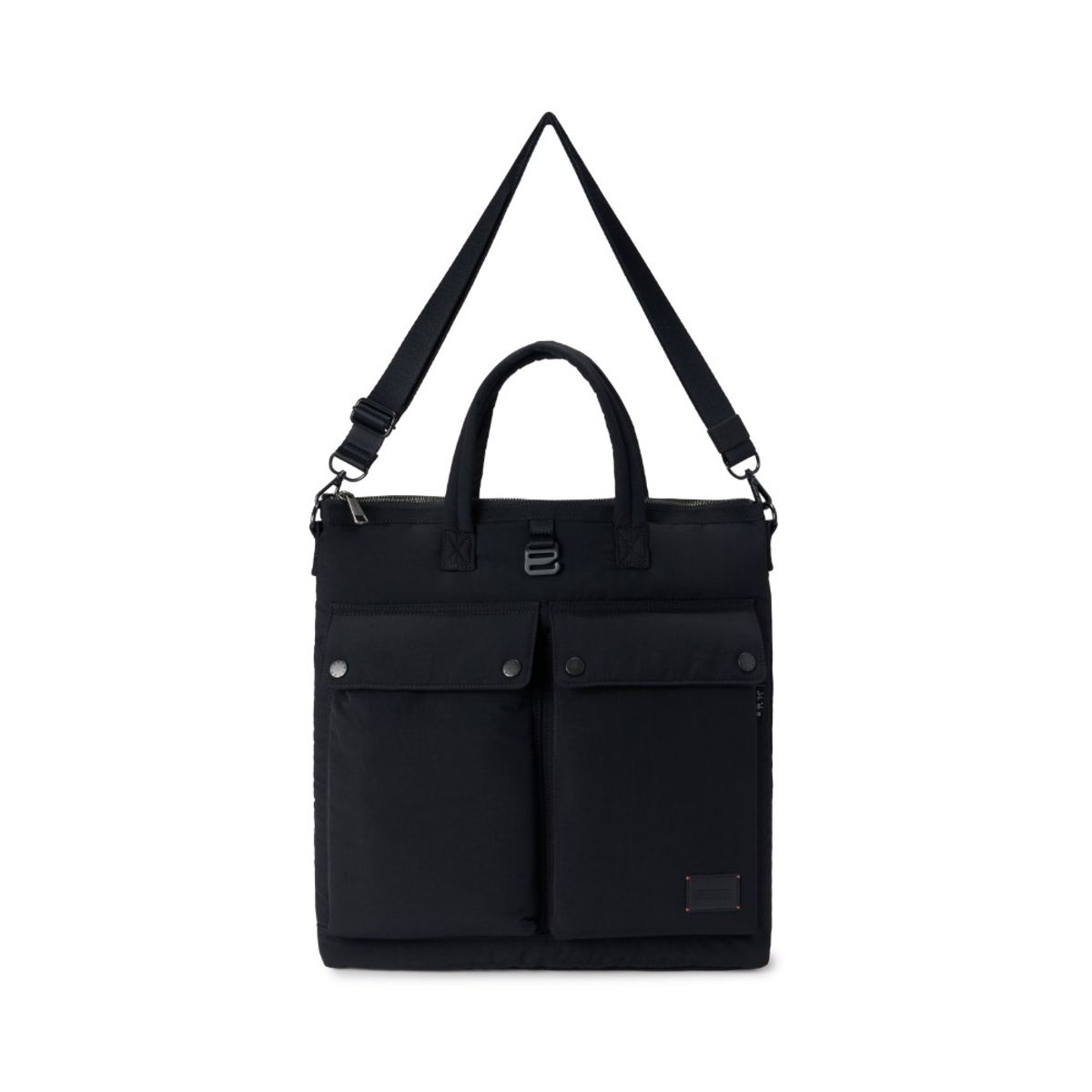 브롬톤 런던(BROMPTON LONDON) TWO POCKET PADDED TOTE BAG - BLACK (P255ATO414)