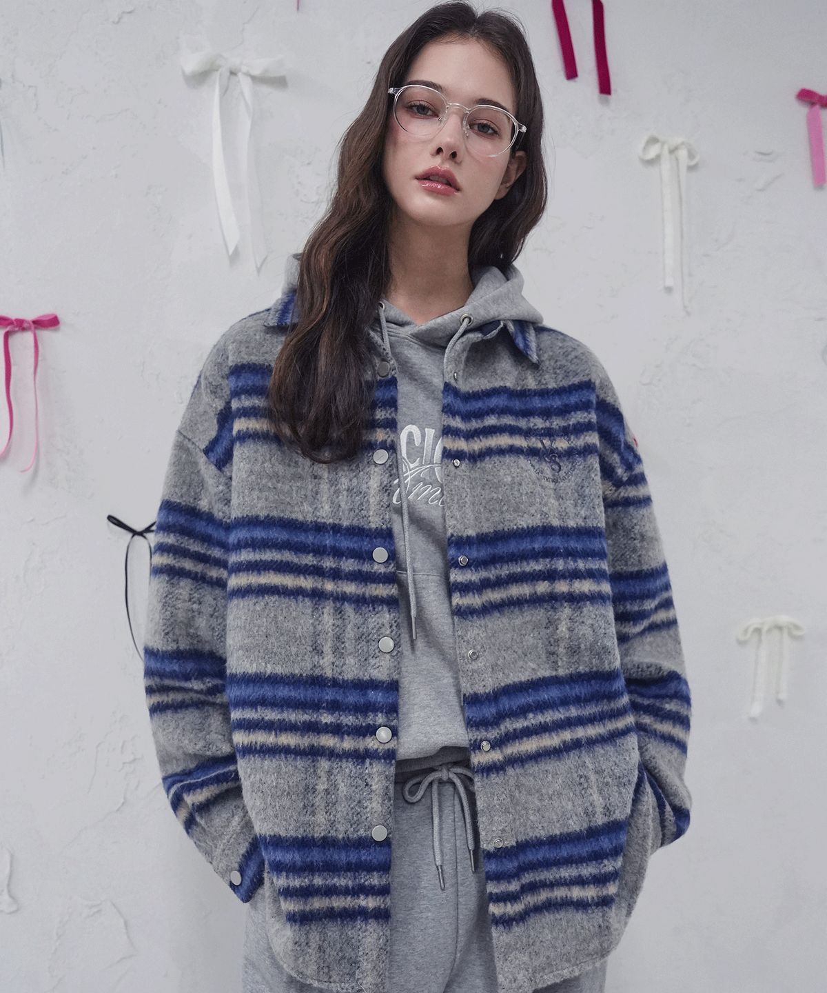 비바셔스(VIVACIOUS) Charmant Check Shirt NAVY