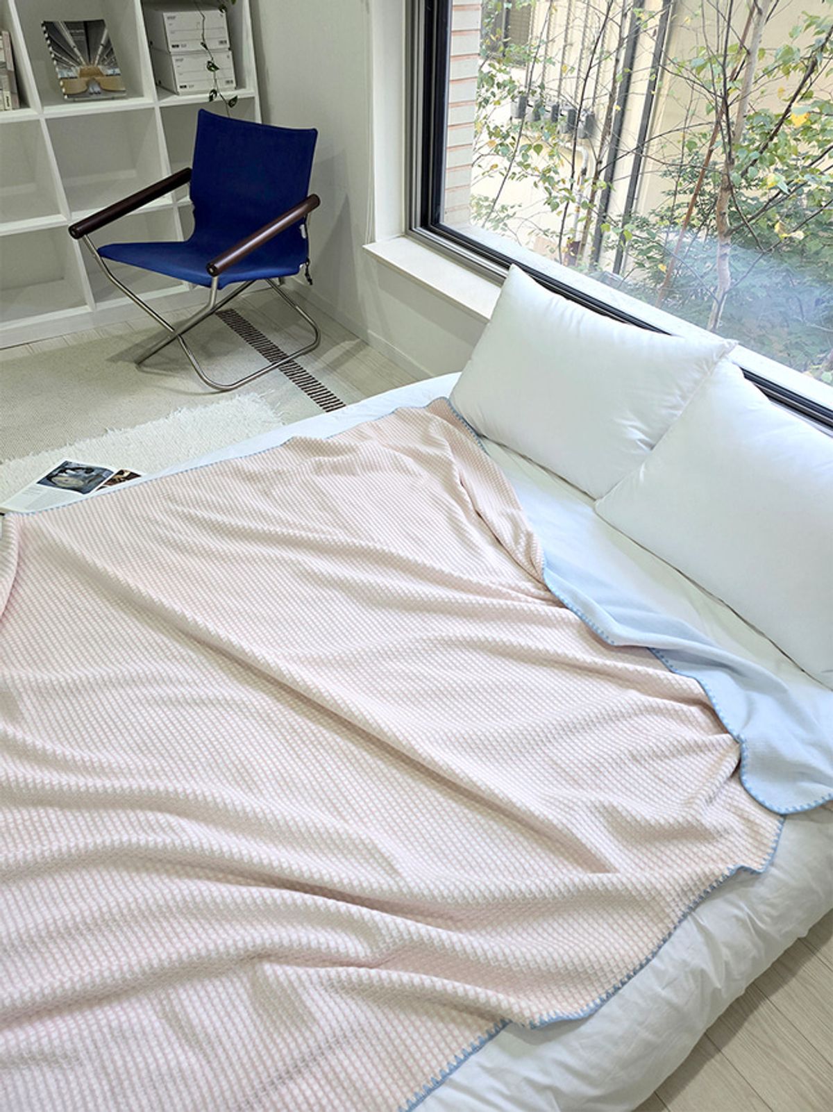 블랑쉬하우스(BLANCHE HOUSE) 소프트 체크 파스텔 블랭킷 쇼파 커버 극세사 이불