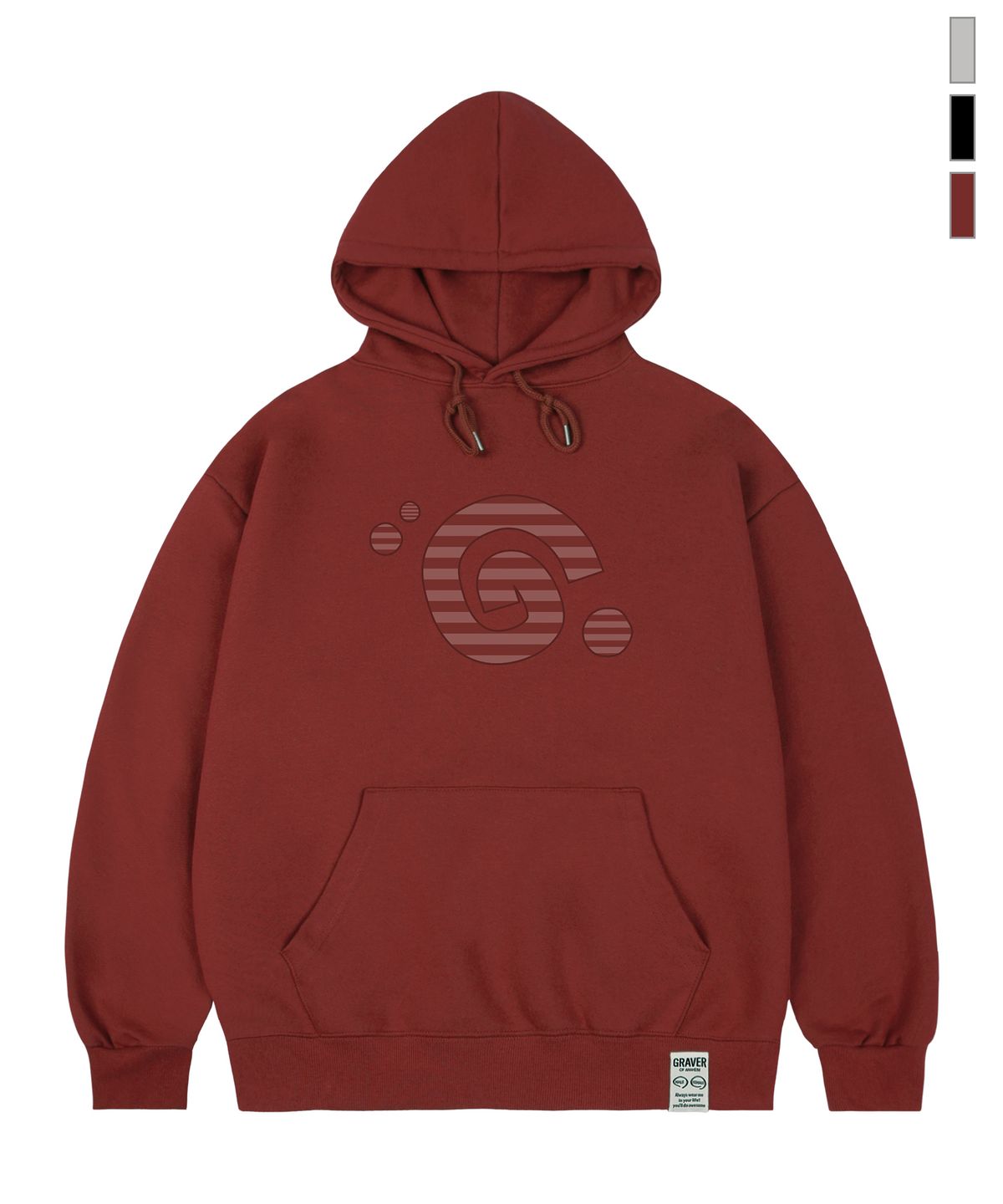 그레이버(GRAVER) [UNISEX]G SYMBOL 스트라이프 후드티_3color