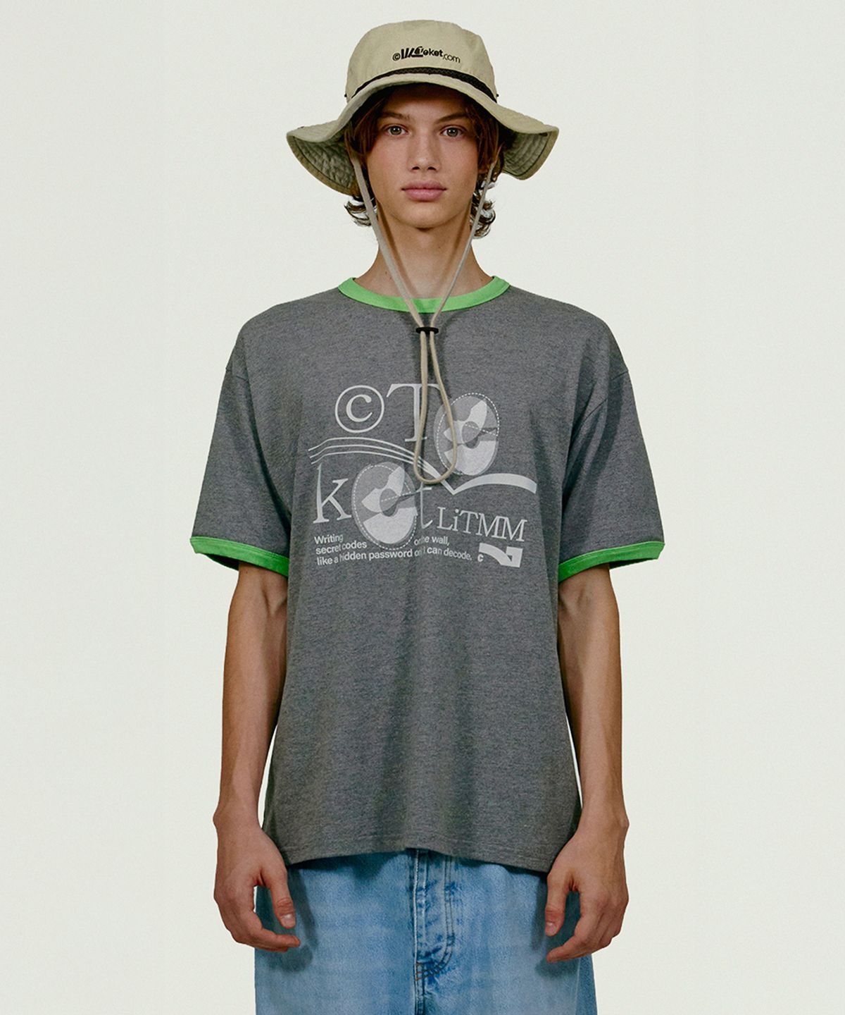 테켓(TEKET) Decode Ringer Tee Melange Gray
