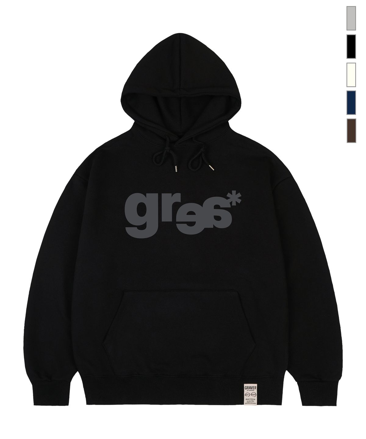 그레이버(GRAVER) [UNISEX]GRAE-S WIDE 후드티_5color