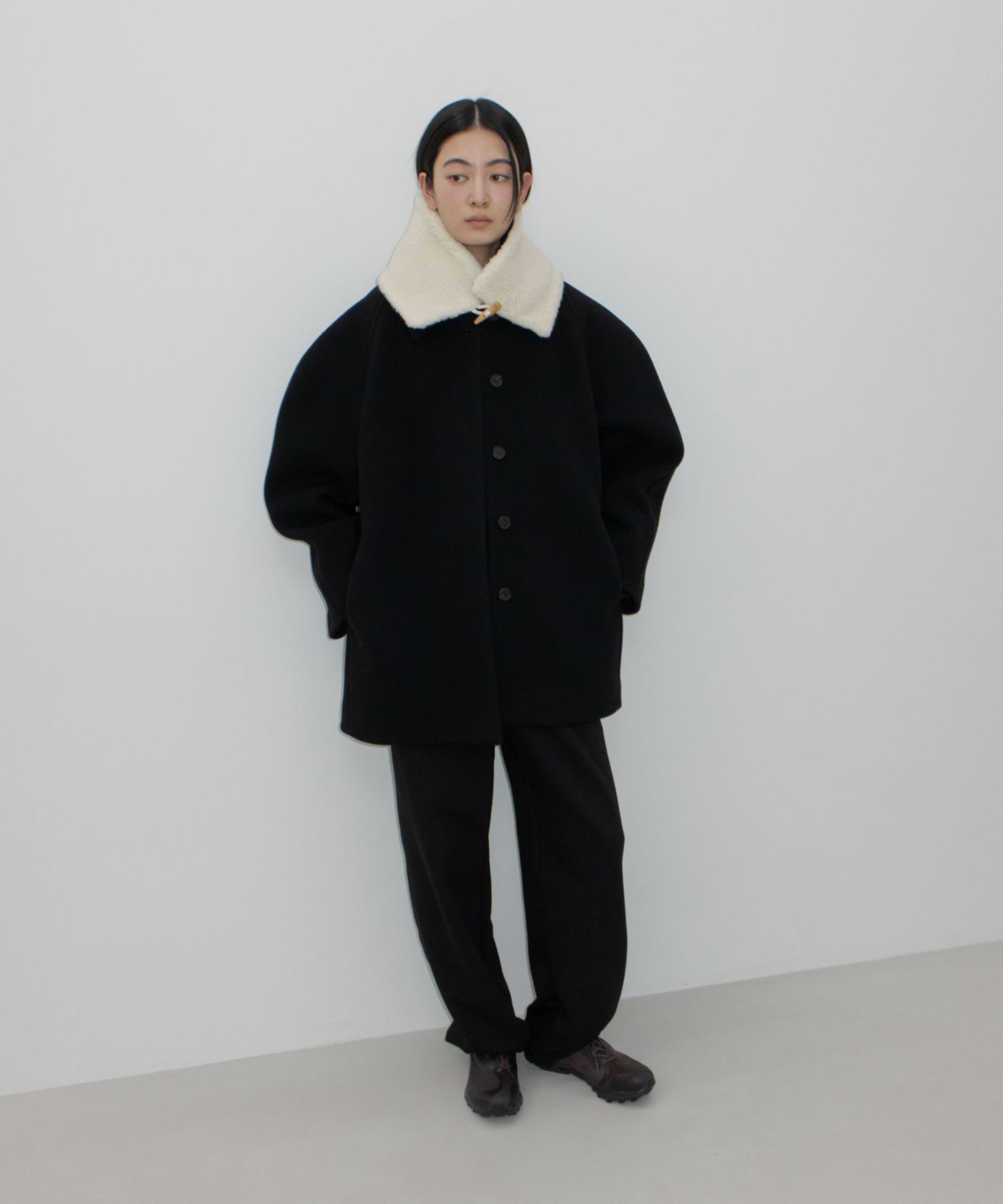 MUSINSA | GBH APPAREL TOGGLE MUFFLER COAT / BLACK