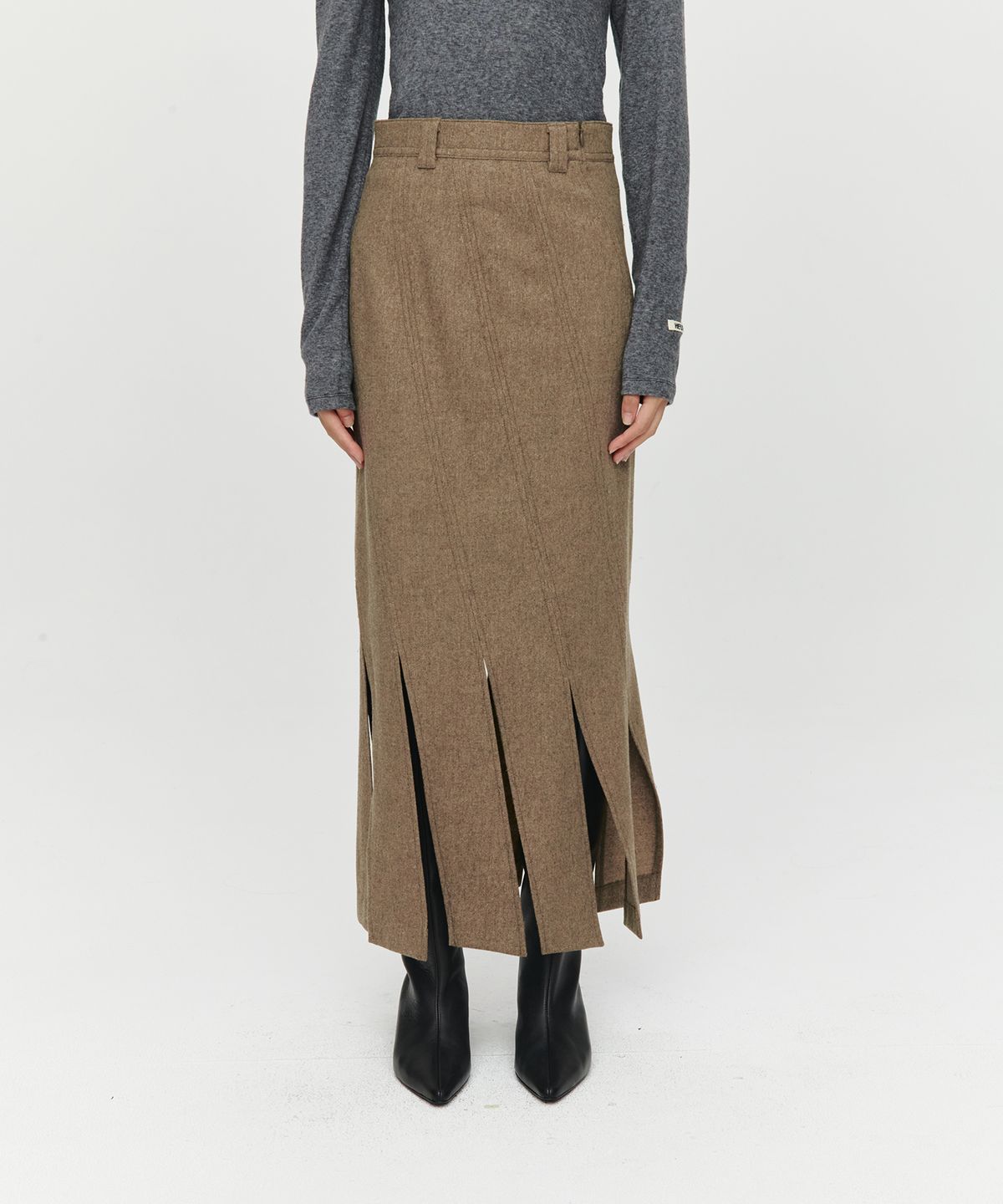 호이테(HEUTE) TWISTED SKIRT (BROWN)