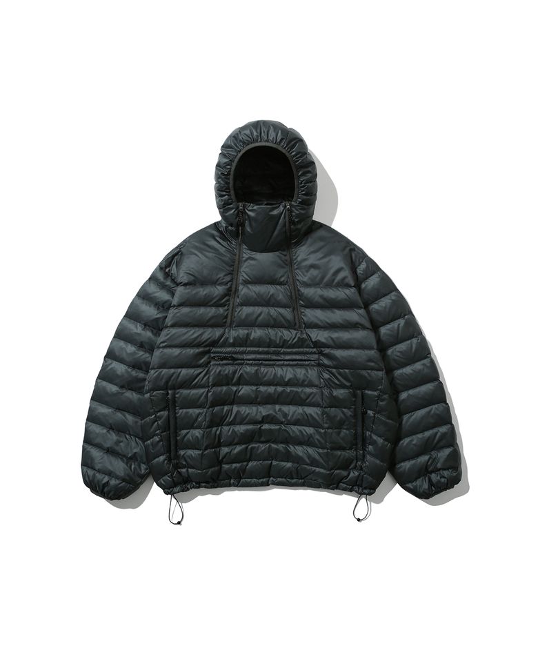Duck Down Hooded Anorak Puffer - Dark Green