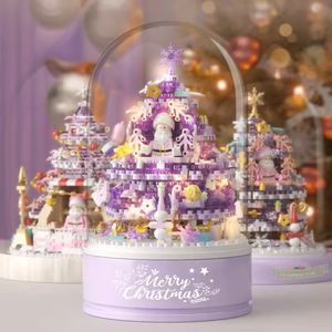 크리스탈 트리 오르골 뮤직박스 미니 블록 706피스