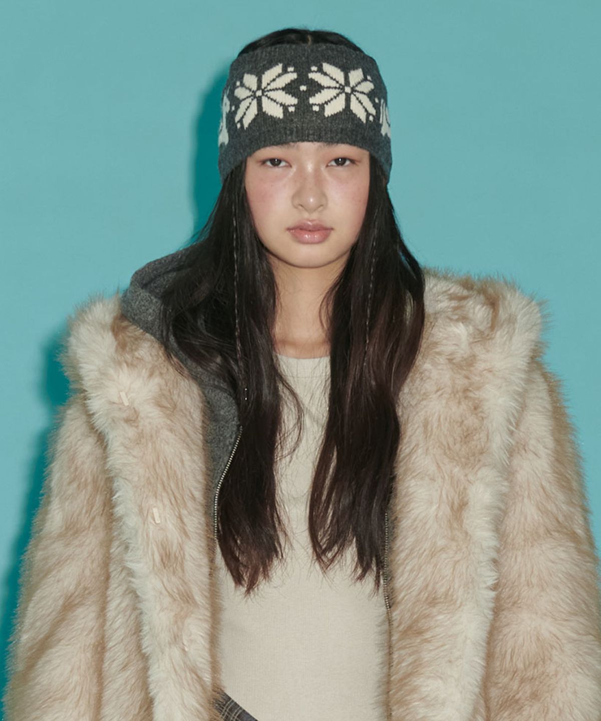 더포르타(THEPORTA) UNICORN KNIT HAIRBAND, DARK GREY