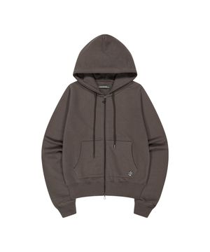 038 COZY HOOD ZIP-UP BROWN