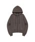 038 COZY HOOD ZIP-UP BROWN