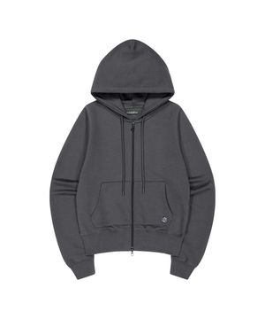 038 COZY HOOD ZIP-UP CHARCOAL