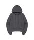 038 COZY HOOD ZIP-UP CHARCOAL