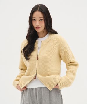 [BLOND9 X ITER] 투웨이 풀오버 니트집업_옐로우