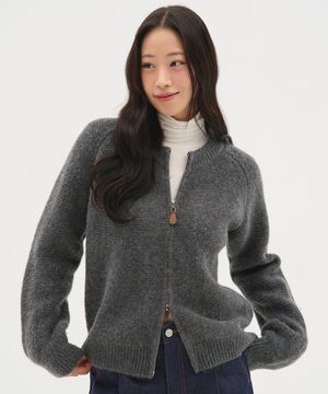 [BLOND9 X ITER] 투웨이 풀오버 니트집업_차콜