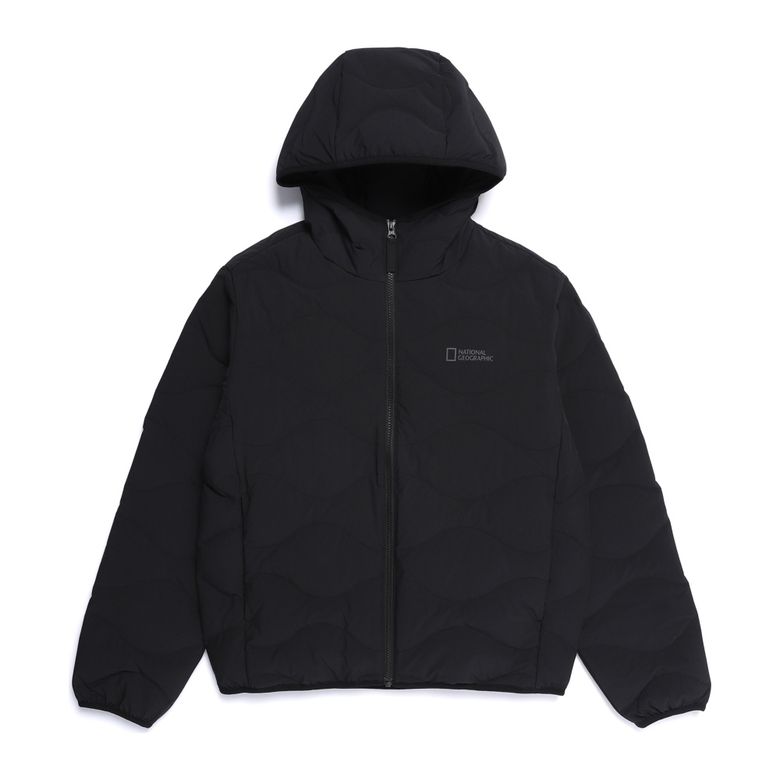 N254UDW911 포울리 후디 튜브 덕다운 점퍼 BLACK