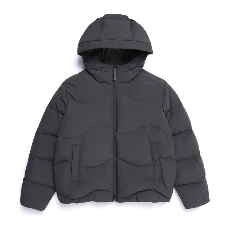 N254WDW970 여성 물결 퀼팅 덕다운 점퍼 GREY