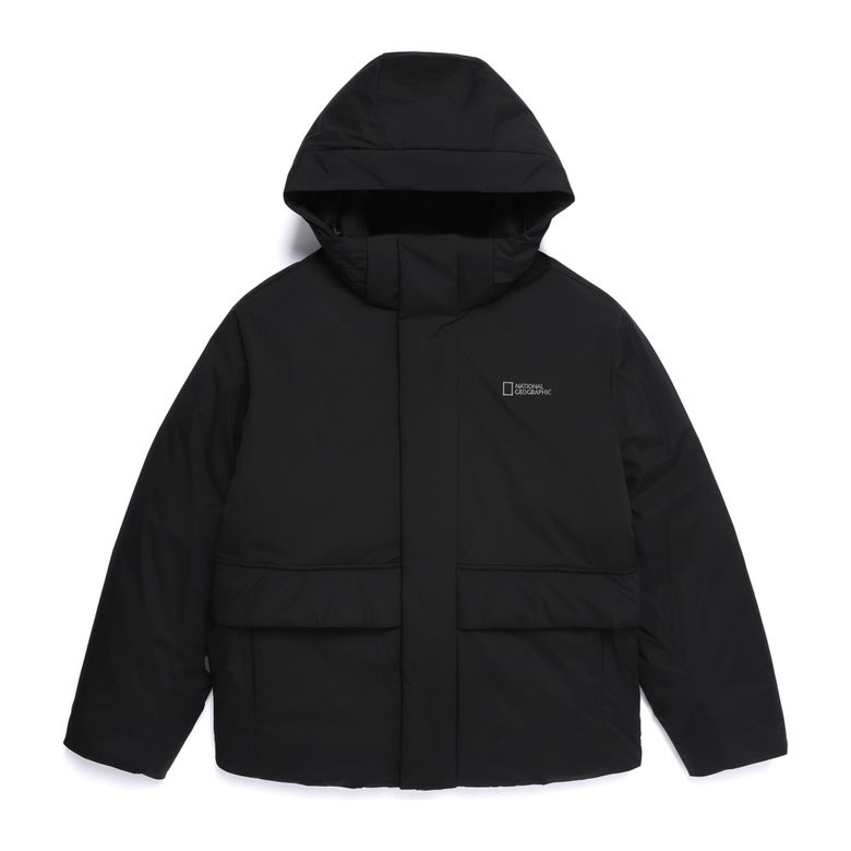 N254UDW081 노사시 후드 탈부착 다운 BLACK