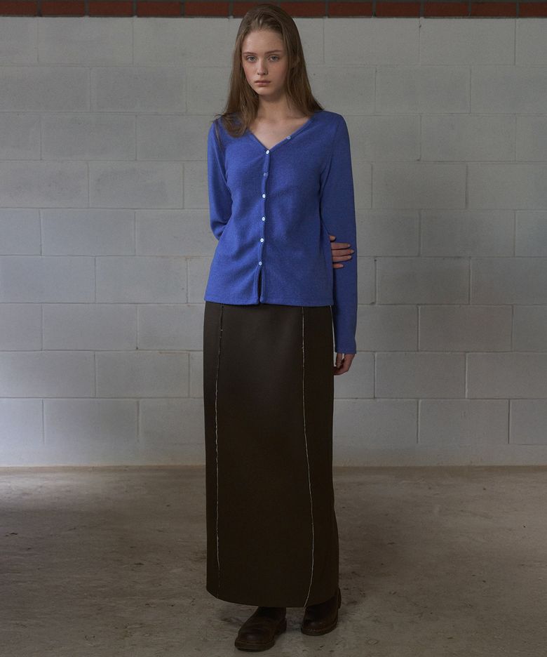 Low edge long skirt (brown)