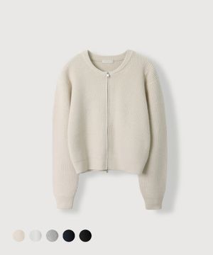 (woman) 니쥬 크롭 라운드 니트집업_5Color