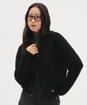 베이직 투웨이 니트집업 가디건_블랙