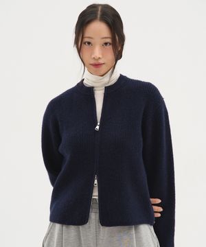 베이직 투웨이 니트집업 가디건_네이비