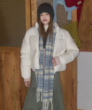 모헤어 패턴 머플러_스카이블루