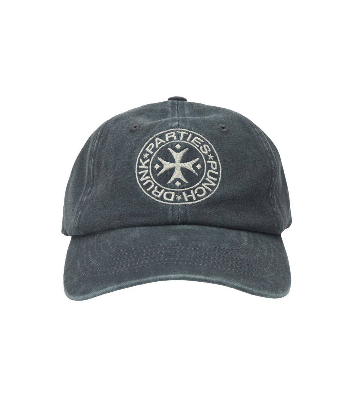 펀치드렁크파티즈(PUNCH DRUNK PARTIES) Circle Logo Washed Ball Cap (NAVY)
