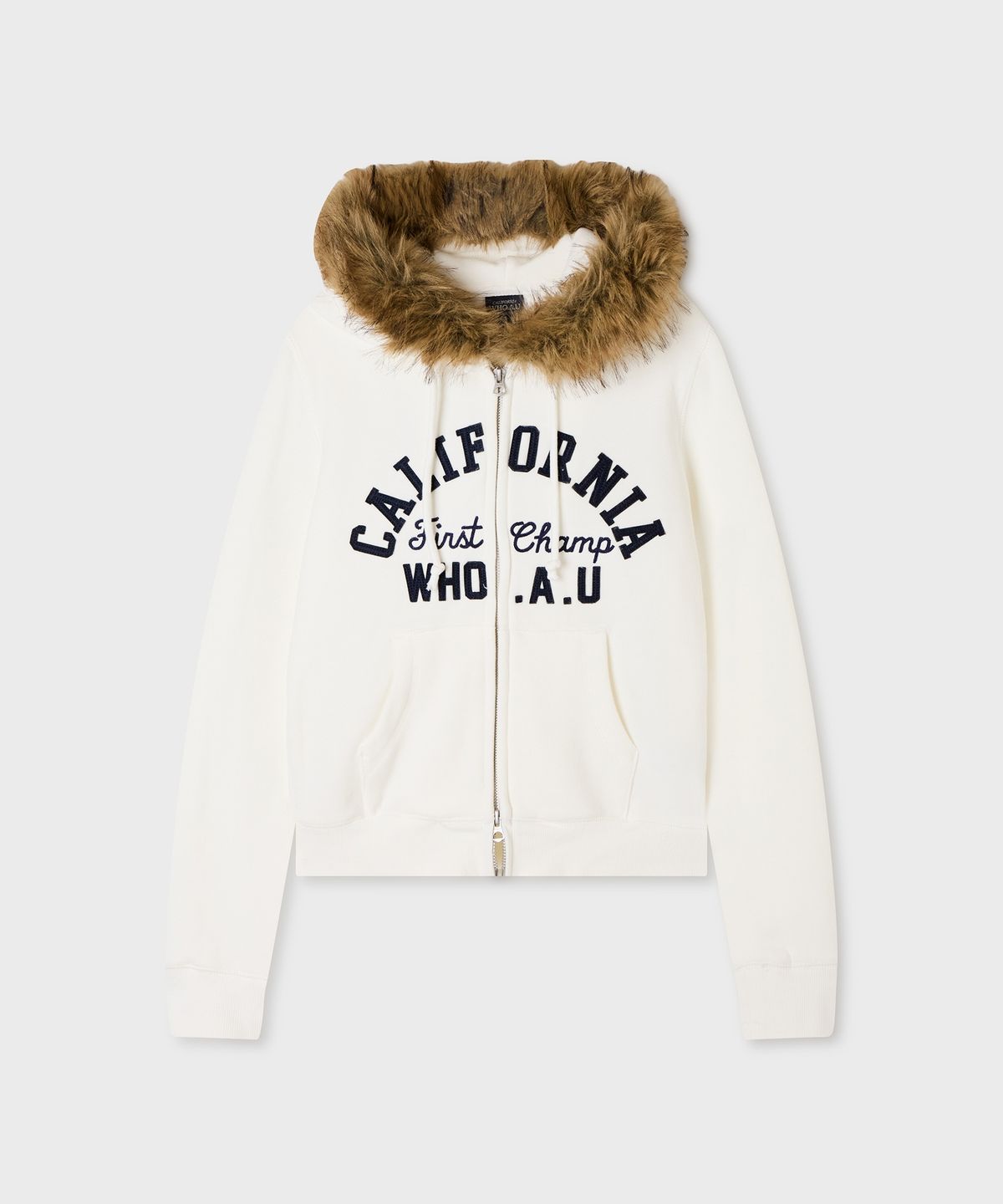 후아유(WHO.A.U) Slim Fur-Trimmed Hood Zip-up(F) / WHMZG4V23F