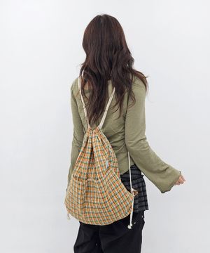 튤립 자수 스트링 백팩 보부상가방 (3컬러)