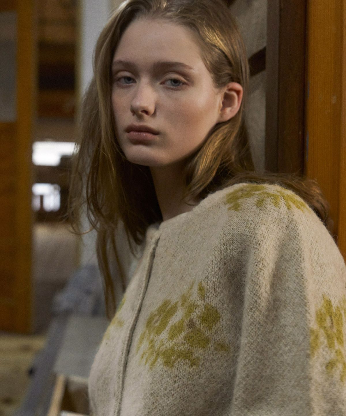 앤니즈(ANDNEEDS) Flower jacquard knit (ivory)