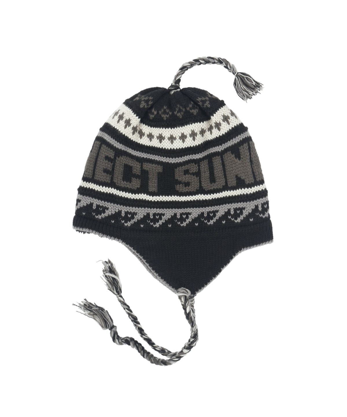 써넥트(SUNNECT) Jacquard Tassel Beanie - Black